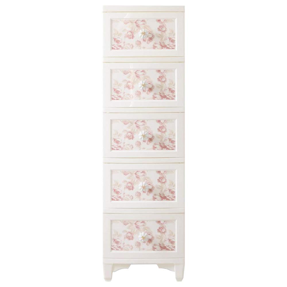 チェスト 5段 アンティークローズレッド 姫系 Amazon｜ILC 着せ替えできる収納チェスト アンティークローズレッド 5